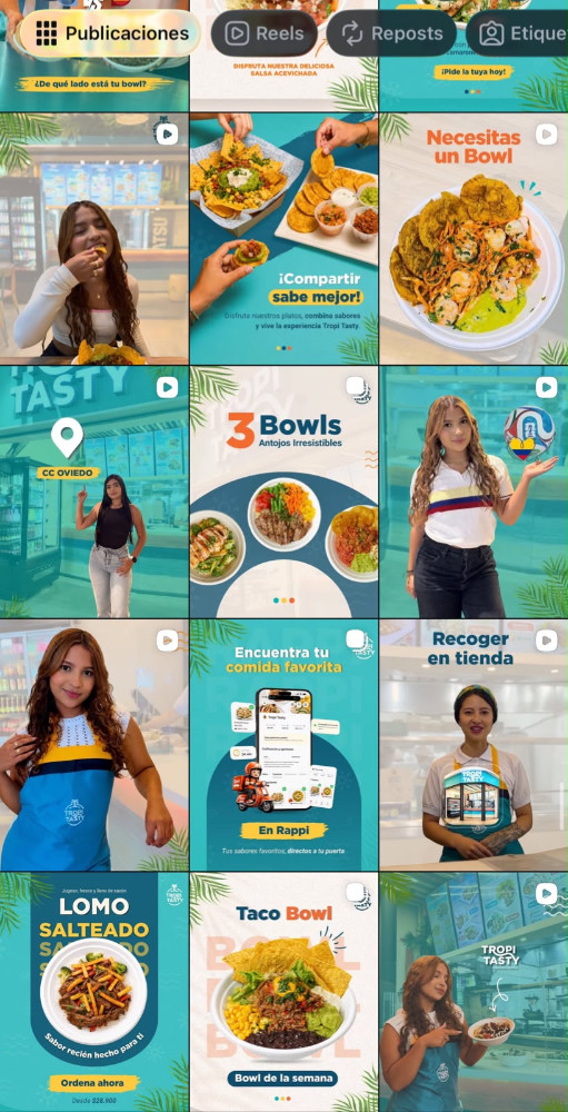 Feed de muestra dentro del celular